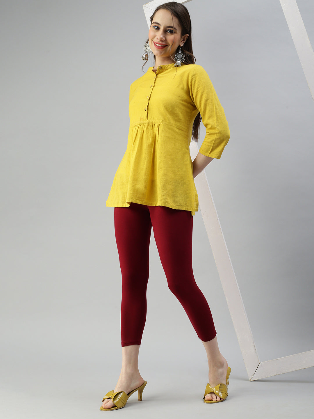 Prisma Cuff Length Leggings – Frenchwine – View1