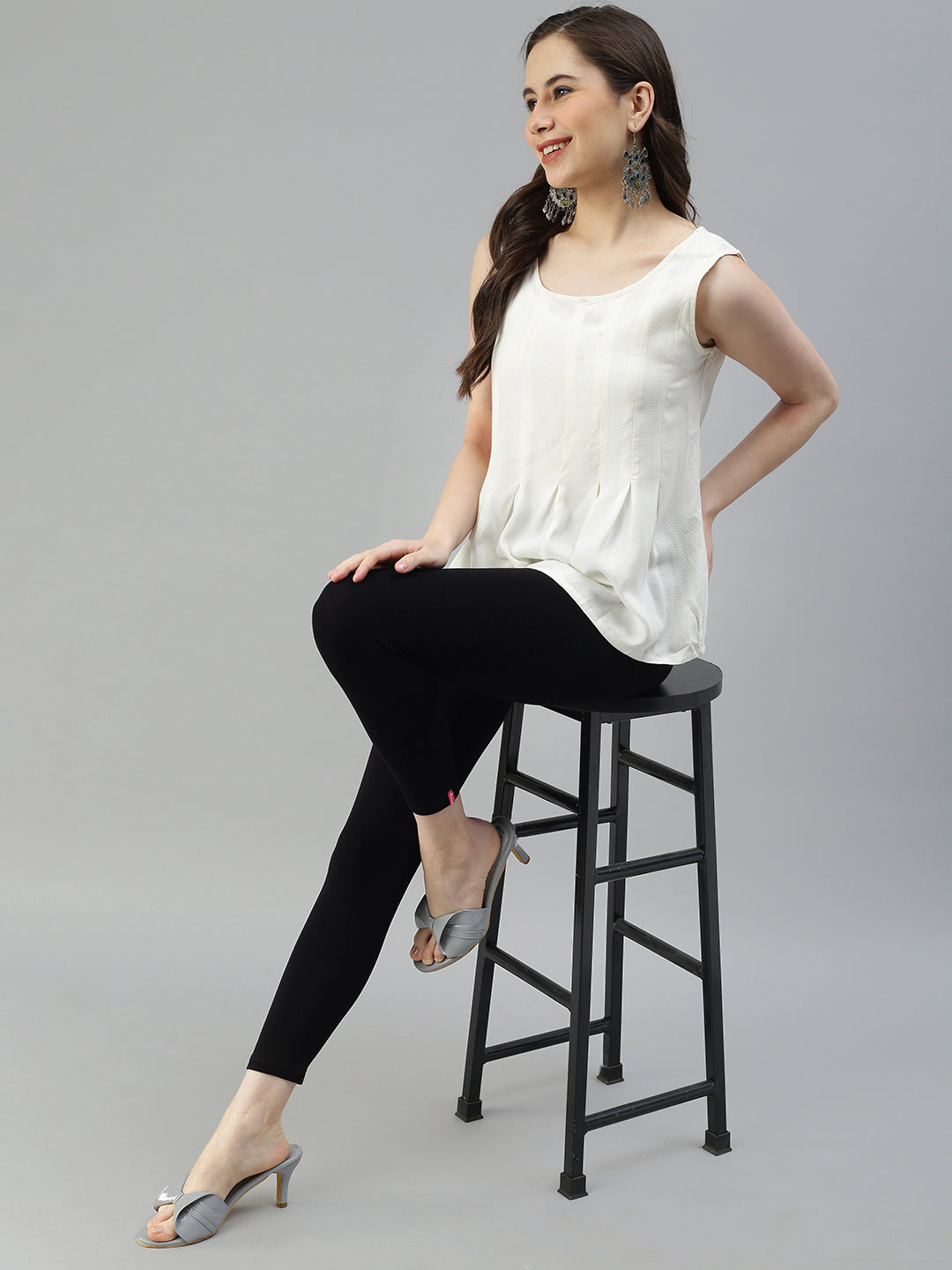 Prisma Cuff Length Leggings – Black – View 1
