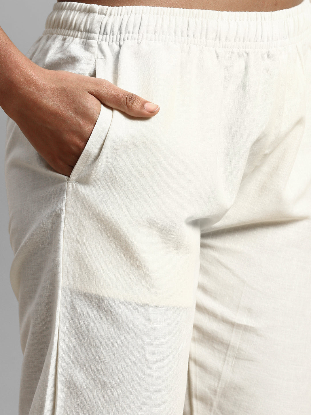 Prisma | Woven Kurti Pant-Cream Fashion Wears