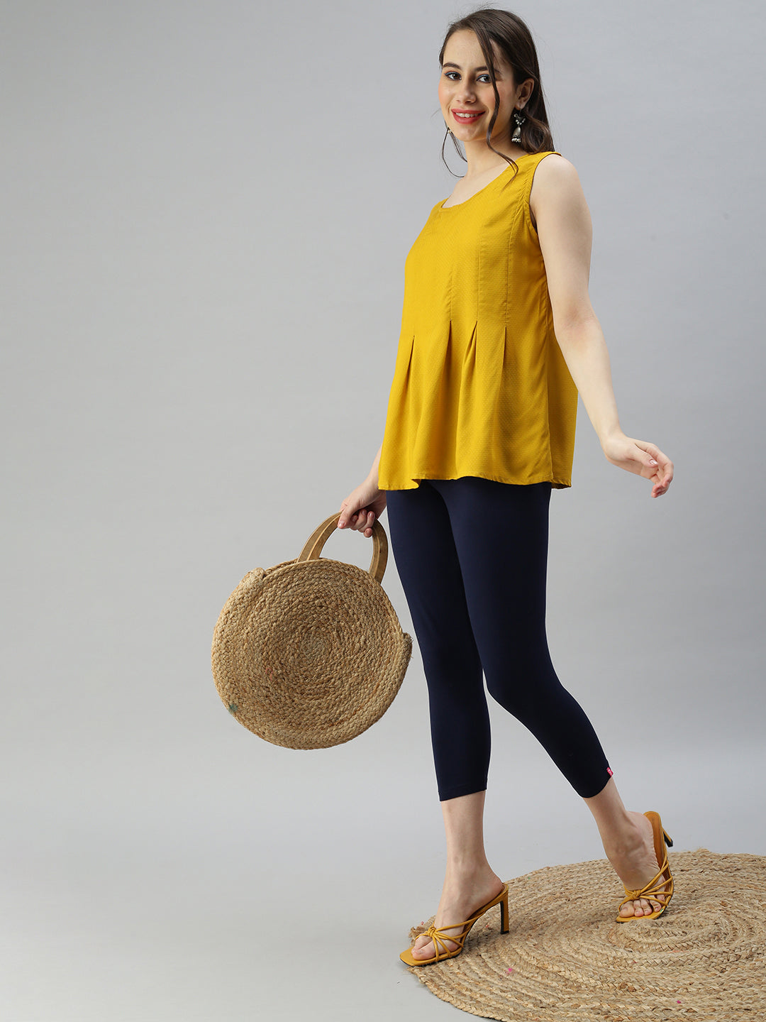 Prisma Cuff Length Leggings – Navy – View 1
